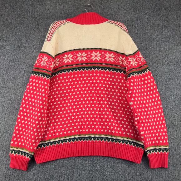 Lands' End Men's 1/4 Zip Pullover Knit Sweater Multicolor XL 46-48 Fair Isle - Picture 6 of 13